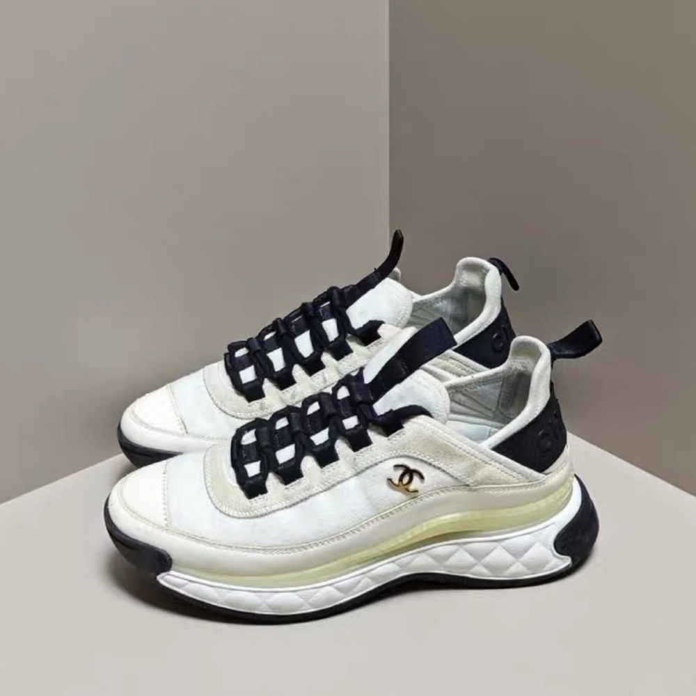 Authentic CHANEL Monochrome Athletic Sneakers